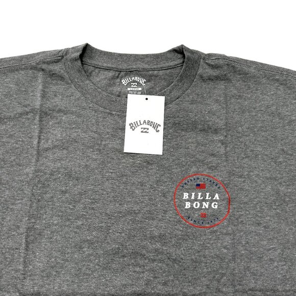 Billabong T-Shirt Mens Medium or Large Gray USA Flag Surf Short Sleeve Graphic - Picture 11 of 15